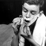 boy shaving